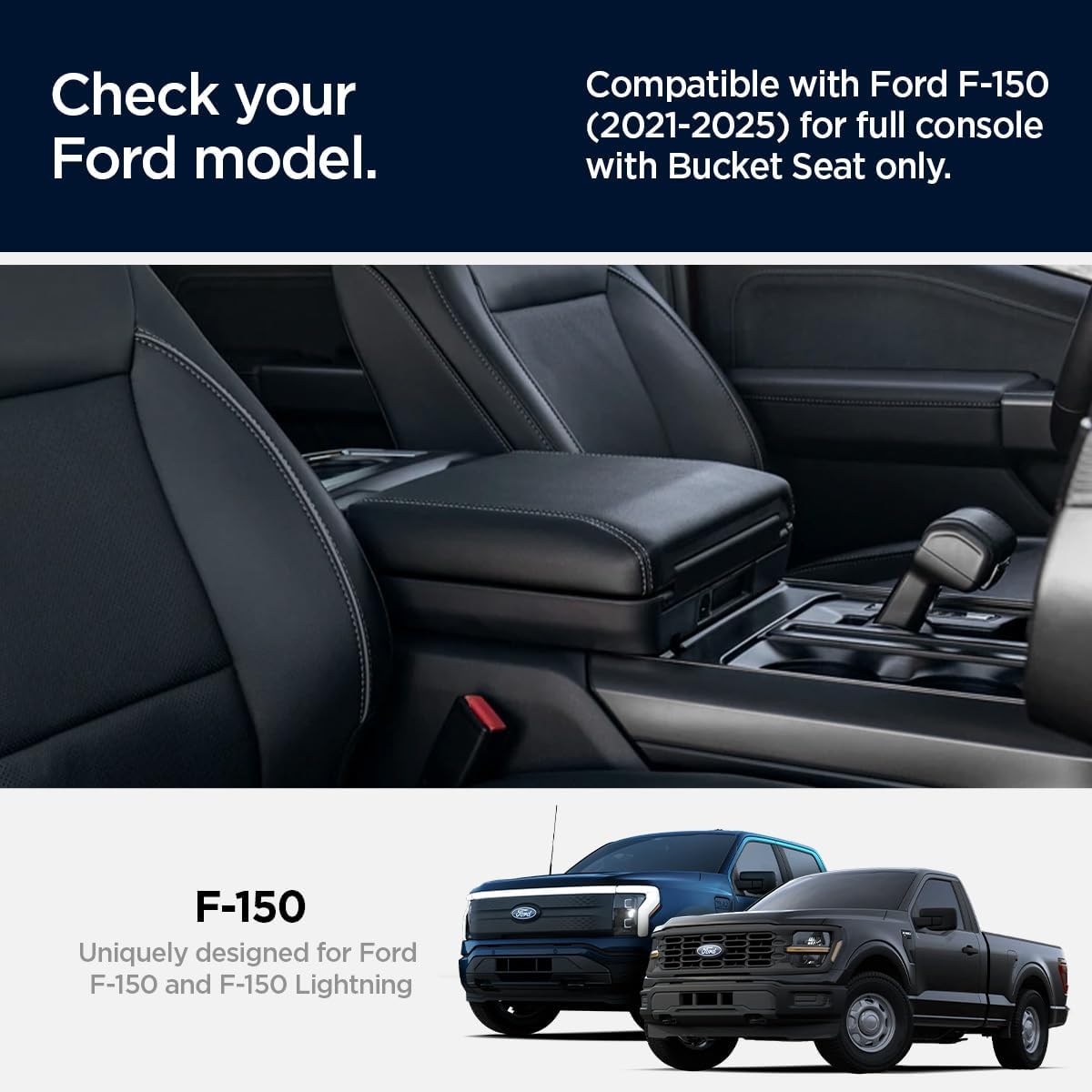 Spigen Armrest Organizer Tray for Ford F-150 2021-2026 & F-150 Lightning 2022-2026 [Check Compatibility for 2024/2025/2026 Models]