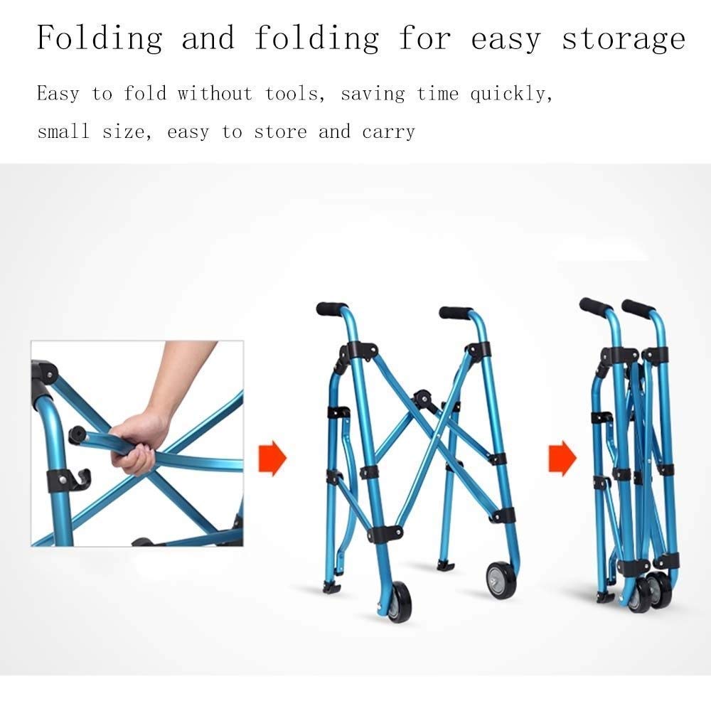 Walker, Rollator Walker Składany chodzik dla seniorów Lekki aluminiowy chodzik ze standardowymi balkonikami na kółkach Regulowana wysokość Środki ułatwiające poruszanie się dla starszych ludzi little