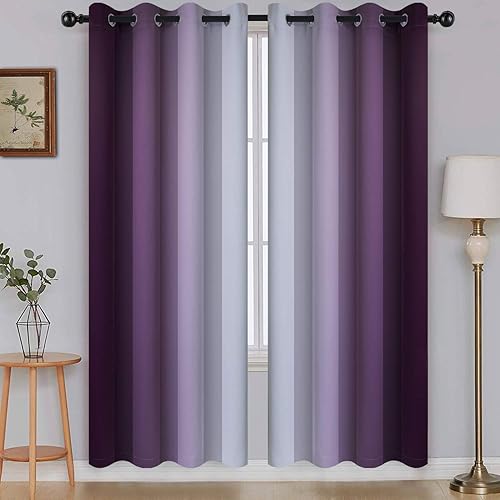 Miniatura 218 de SimpleHome Cortinas gruesas con aislamiento térmico y ojales, bloqueo de luz para oscurecer sala, dormitorio, 2 paneles, 52 x 72 pulgadas de largo,