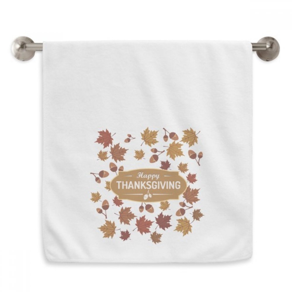 Feuille Illustration Thanksgiving idée cadeau linge de maison motif diadème blanc