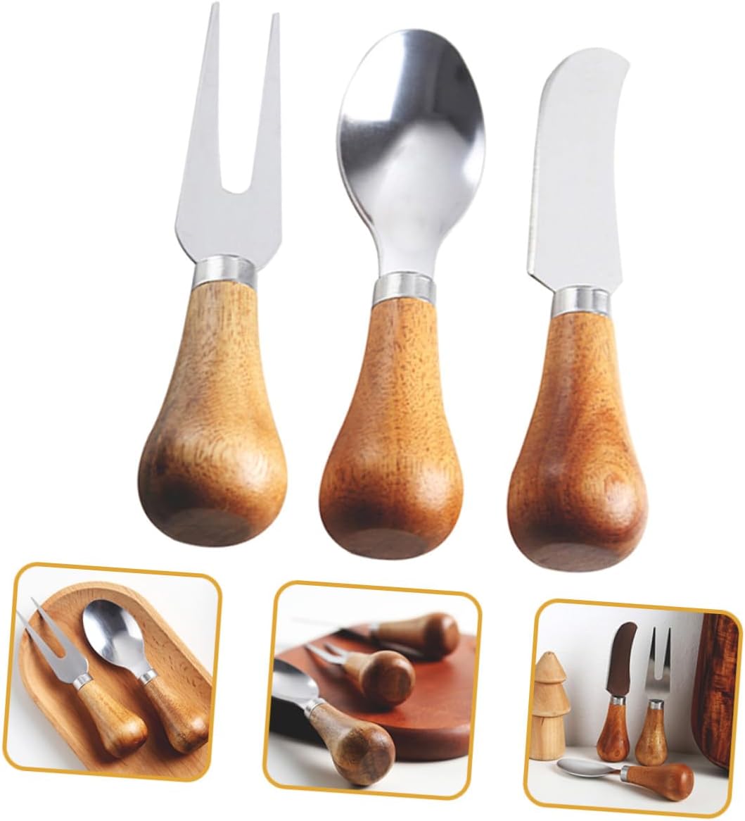 Cheese Cutter Set with Handle, and Wood, Portable Serving Tool image 4