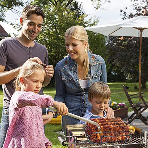 Spareribs Halter Grill, Edelstahl Braten und Rippchenhalter für 4 Rippchen, Geeignet für Gasgrills und Holzkohlegrills