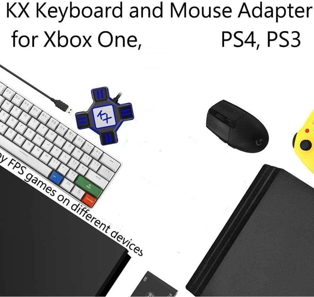 GZW-Shop Adapter Tastatur und Maus Konverter FPS Spiel für NS Switch/ PS4 / PS3 Konsolen,unterstützt benutzerdefinierte Tastaturtasten und Mausempfindlichkeit