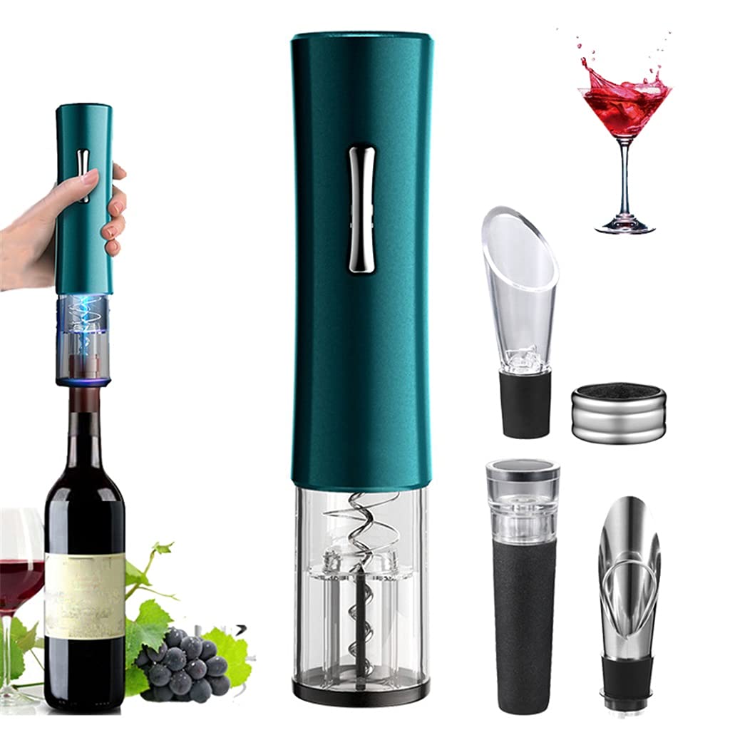 Ouvre-vin électrique vert foncé avec accessoires sommelier complets