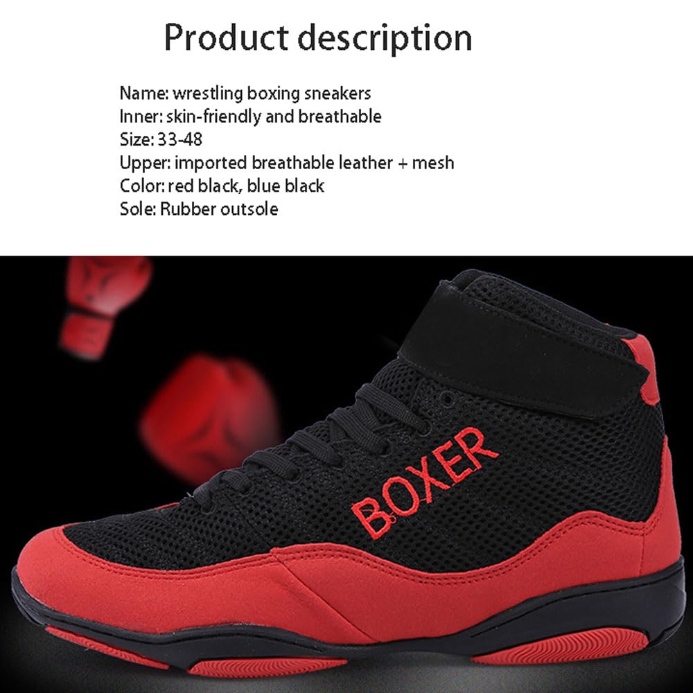 Scarpe da Boxe Pugilato Wrestling Calzature da Allenamento,Scarpe da Boxe,Scarpe da Kickboxing Traspirante,per Uomo Donna,per Sollevamento Pesi,Palestra,Squat Stacco Scarpe,Anti Scivolo