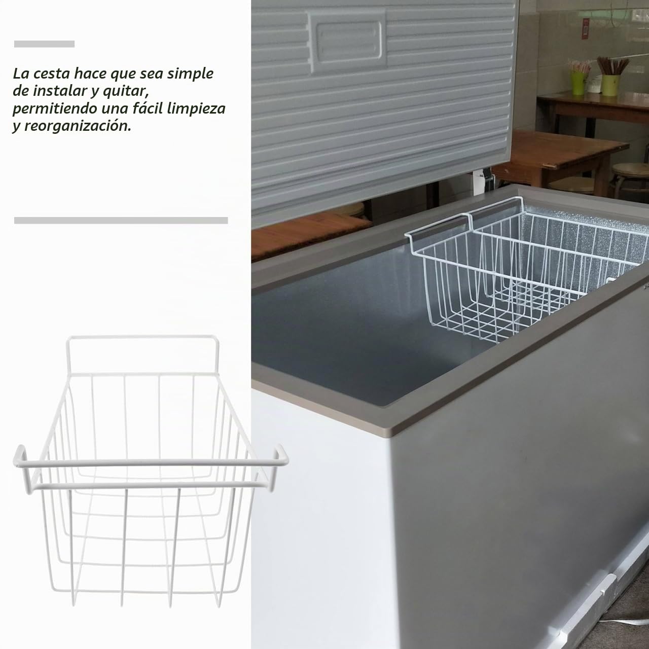 ABOOFAN Organizador De Congelador Cesta Colgante Ajustable para Congeladores Verticales Y Horizontales Estante De Alambre Transpirable con Separadores para Optimizar Espacio De Almacenamiento