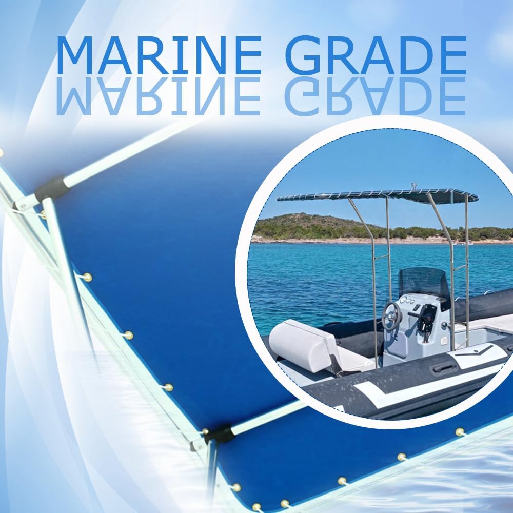 Boat T-Top Shade Canvas Cover - Boat Center Console Bimini Shade Top, Marine 600D Waterproof (66" L x 55" W)