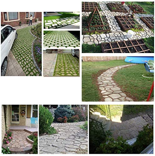 17" x 17" Large Size Concrete Molds DIY Walk Maker Garden Path Paving Brick Mould Patio Pathmate Stone Mold Concrete Stamps Stepping Paver Walk Way Garden Courtyard Decoration Irregular Pattern
