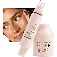 Freckle Stamp Pen, Waterproof Fake Freckles Stain Pen, Quick-Dry Natural-Looking Faux Freckle Stamp Marker Pencil Tool for Sunkissed Look, 5-Point Freckle Stain Stamp, Long-Lasting 2# Medium
