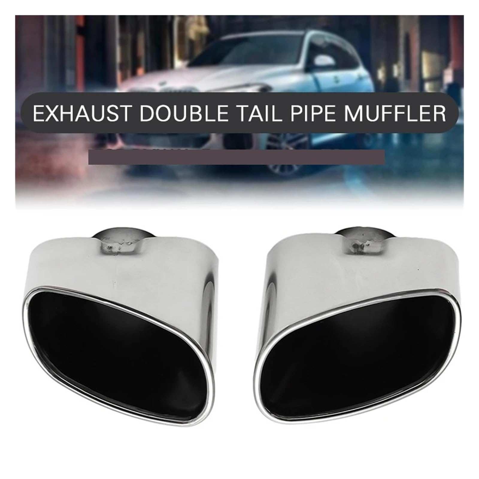 Tubo Scarico Auto Per BMW Per X5 E70 2000 2001 2002 2003 2004 2005 2006 2007-2016 2 Pezzi Terminale Di Scarico Doppio In Acciaio Inossidabile Cromato