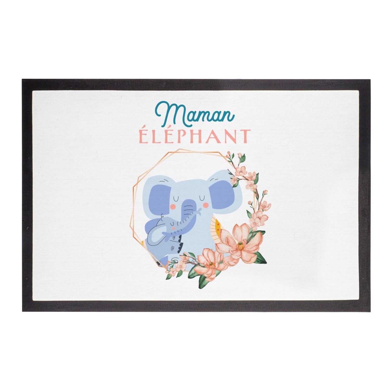 Paillasson blanc éléphant 60x40cm idéal pour l'entrée de votre maison