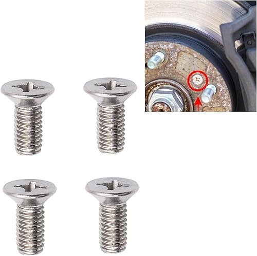 Miytsya 4 tornillos de fijación de rotor de disco de freno de automóvil, piezas de repuesto de tornillo de acero inoxidable 93600-06014-0H,