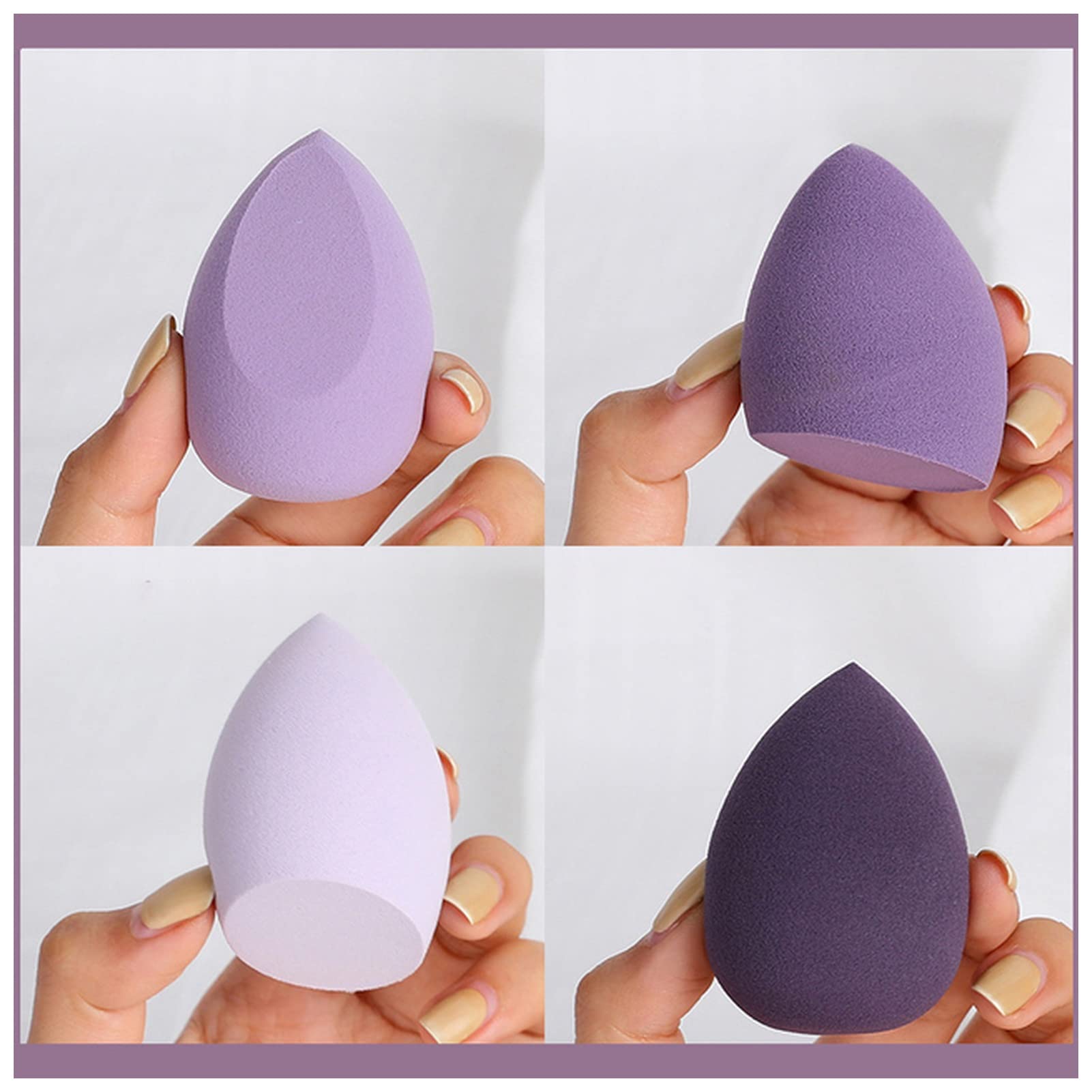 Esponja De Maquillaje 1/3 / 4pcs Maquillaje Sponge Spofe Set Beauty Egg Fac Foundation Powder Cream Sponges High Adhesion Cosmet Puff Makeup Herramientas Kit Esponjas De Maquillaje Profesional ( Size