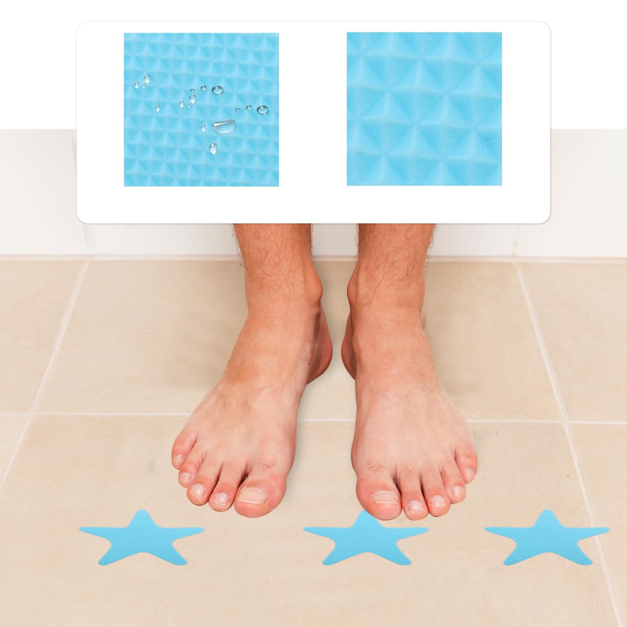 DOITOOL Adesivo Antiscivolo per Vasca da Bagno 3.1X3.3 Pollici Nastro Antiscivolo Sicurezza per Doccia Scale E Piscina Facile da Applicare 20 Pezzi