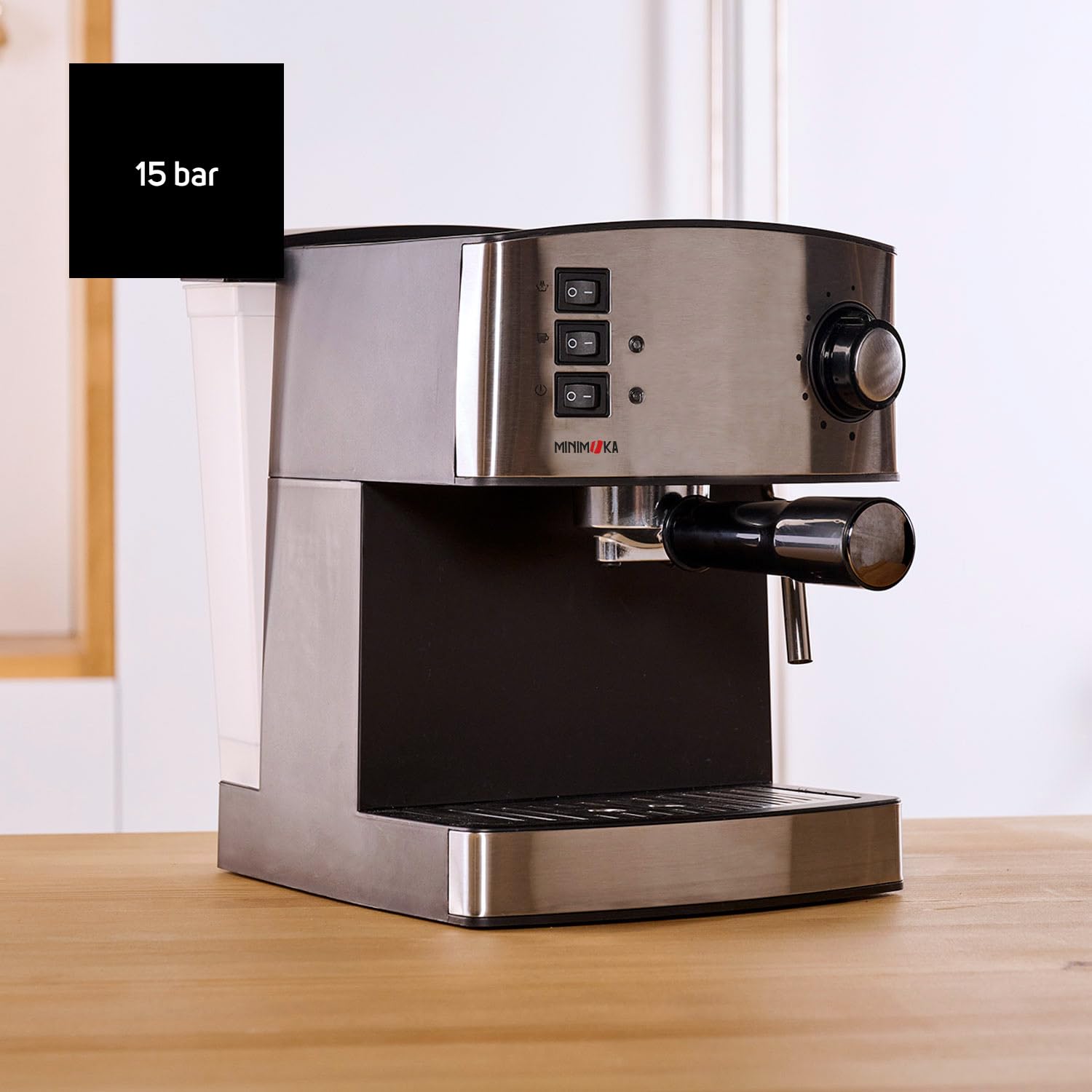 Taurus - Macchina Caffé Espresso, 850 W, Acciaio Inossidabile, Inox