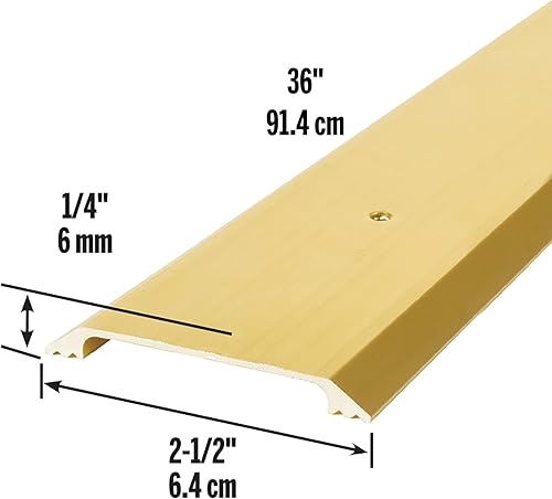 Miniatura 2 de Umbral de puerta de aluminio de 36 pulgadas Brite Gold - MD Building Products 09613 Negro -,Oro brillante,Oro,Níquel Satinado,plateado