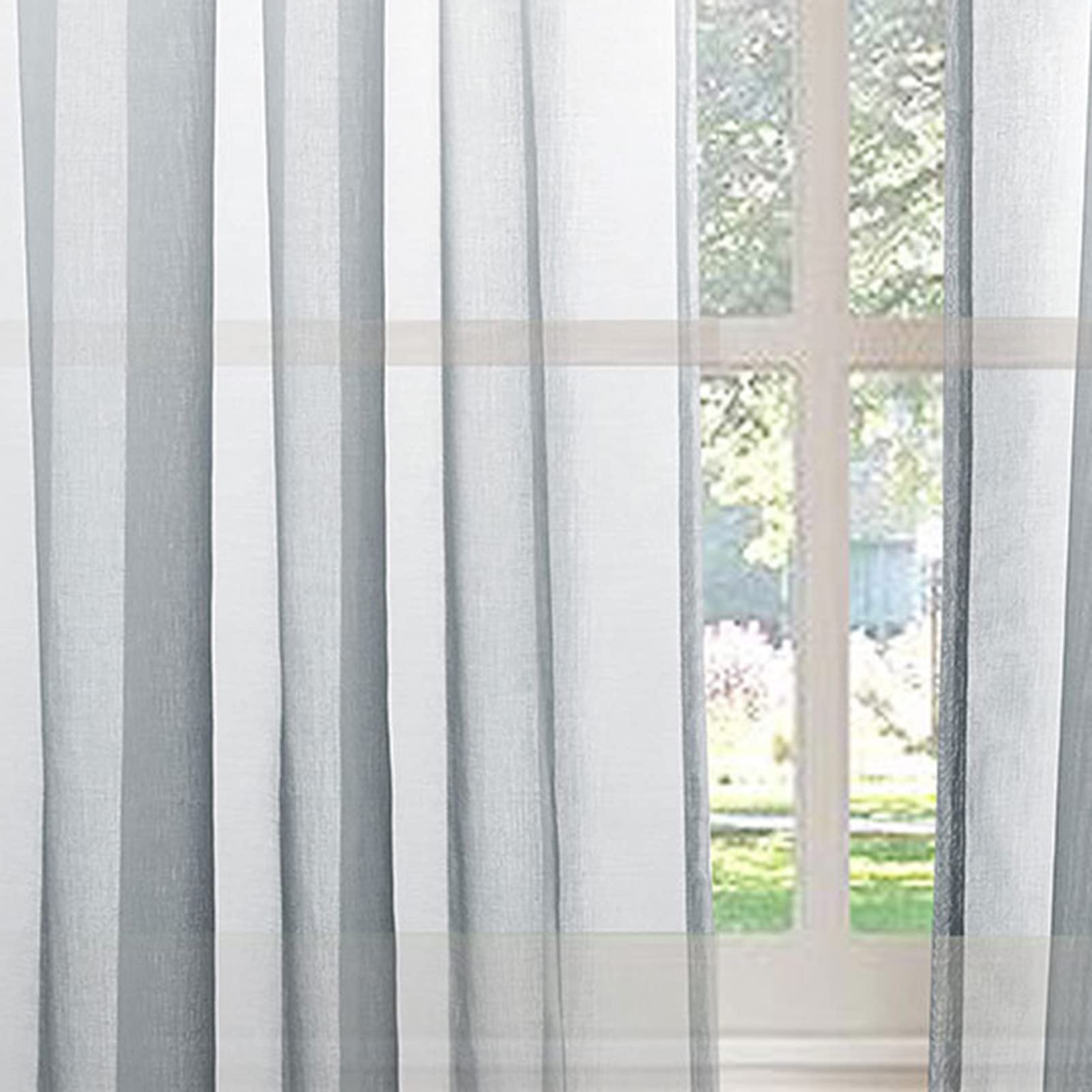 Juego De 2 Cortinas Visillos Blancas con Ojales 107x259cm, SalóN O HabitacióN, Visillo SemitraslúCido con Ollaos, Cortina Elegante, Cortinas Visillos 2 Piezas Blancas