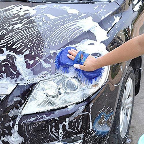 SHINE MAX PRO - Car Cleaning Brush Cleaner Tools Microfiber Super Clean Car Windows Cleaning Sponge Chenille Coral Fleece Cloth Towel Car Wash Gloves Auto Washer (Multicolor, 1Pc) Car Cleaning Brush