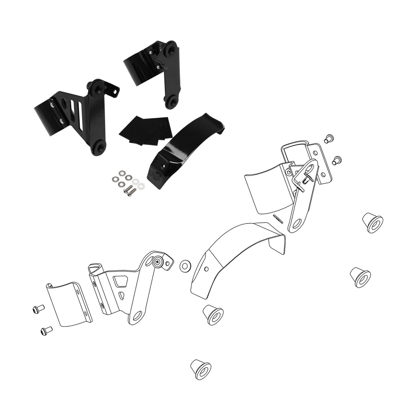 Amazon.co.jp: オートバイクォーターフェアリングブラケットマウント