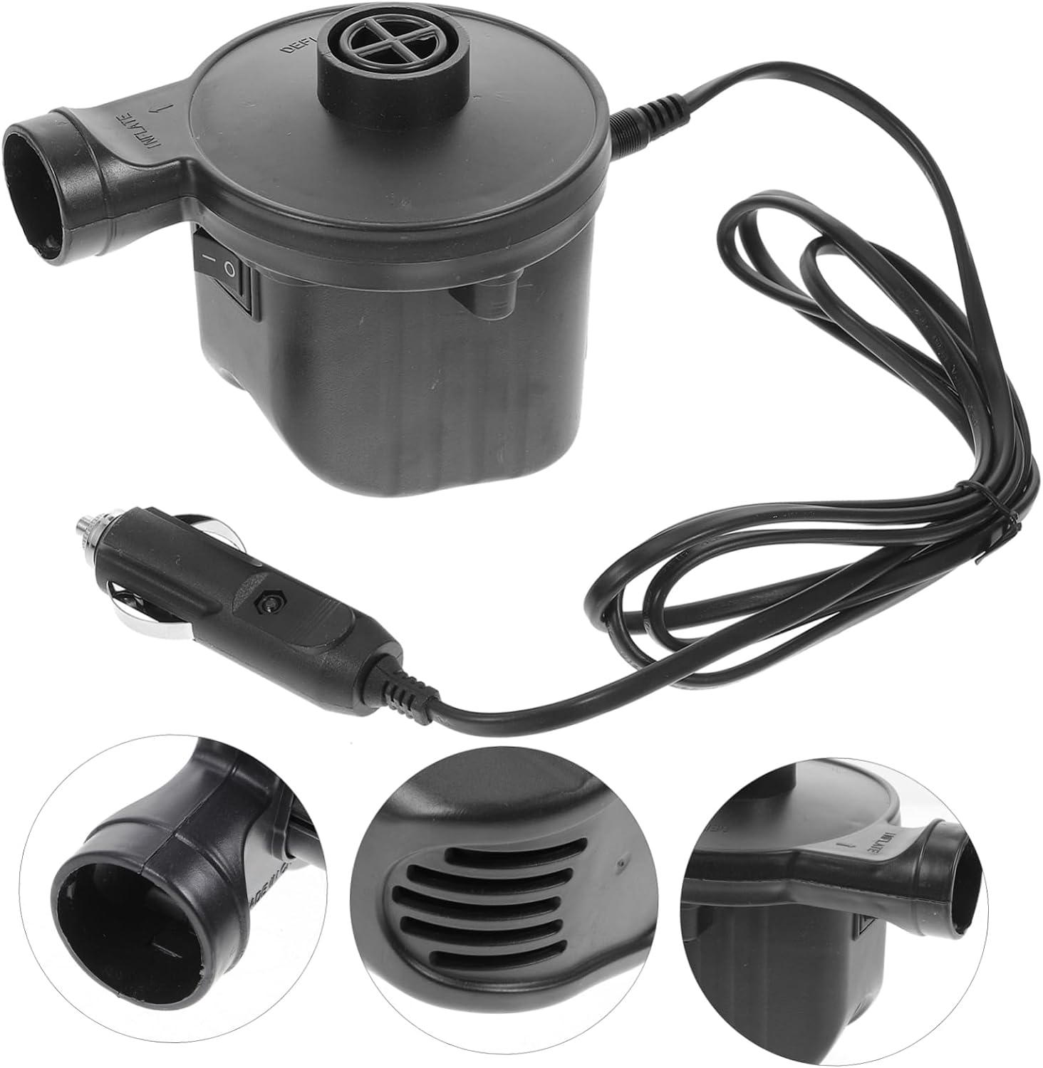 1 Set Electric Air Pump for Air Mattress US Plug Inflator Deflator Portable Nozzle for Home Car Use for Pool Supplies and Inflatables