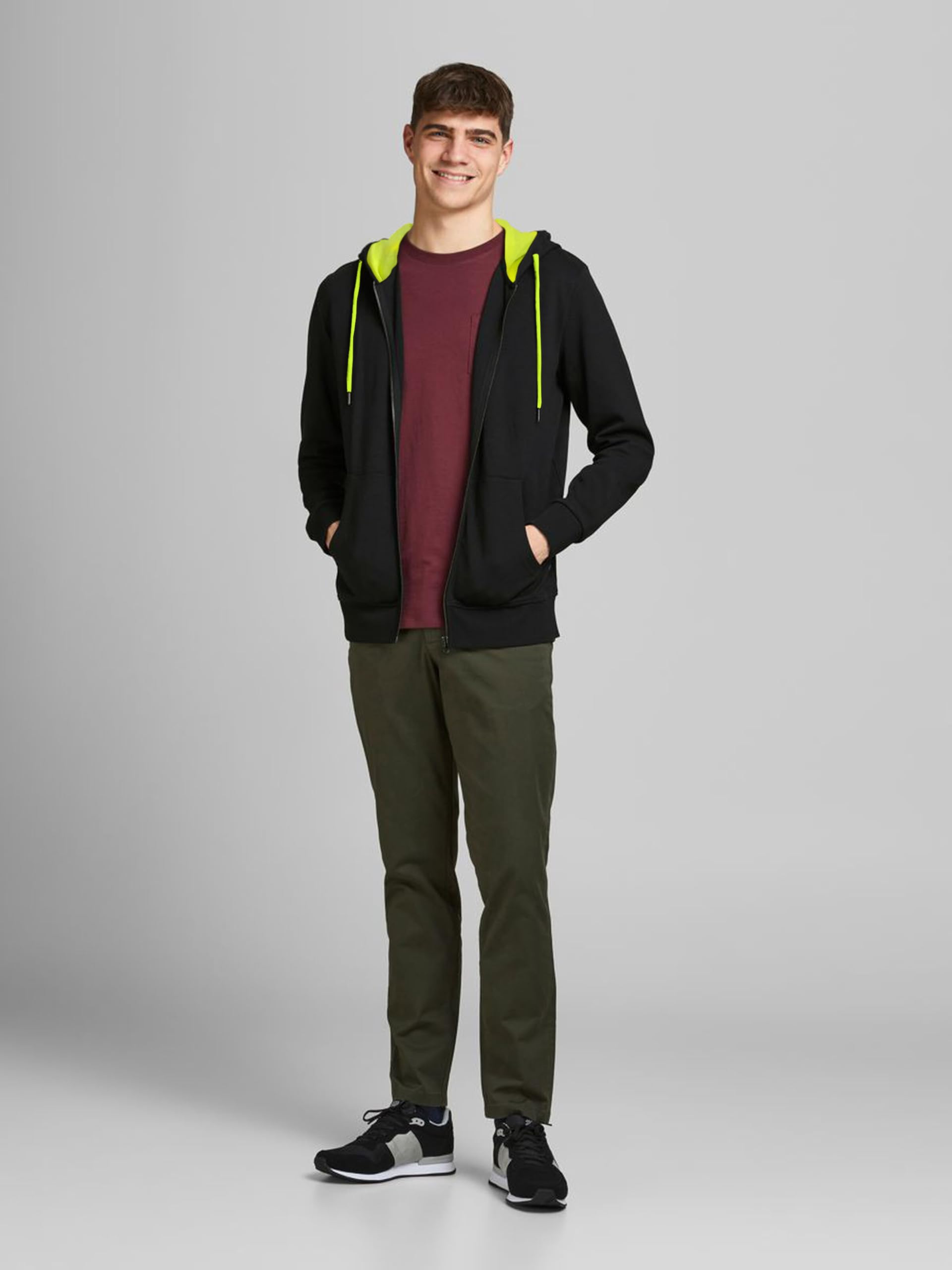 Jack & Jones Herren JJEBASIC Sweat Zip Hood – Bild 5