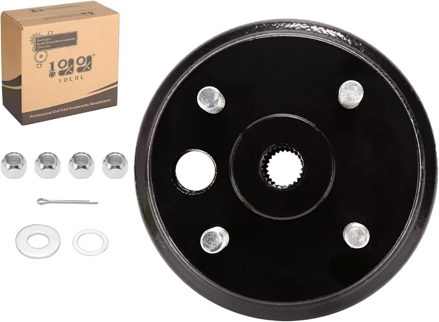 10L0L Golf Cart Brake Drum Hub Assembly for EZGO TXT PDS 1982-up Electric & 1982-1993 2-Cycle Gas, OEM# 19186G1P 19186-G1P