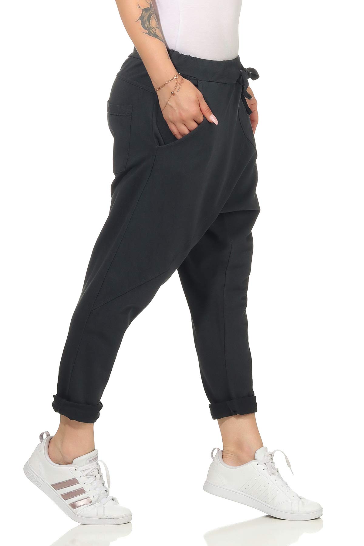 Pantalones de chándal para mujer, estilo boyfriend para ocio, deporte y fitness, 104, gris oscuro, 36 - 40