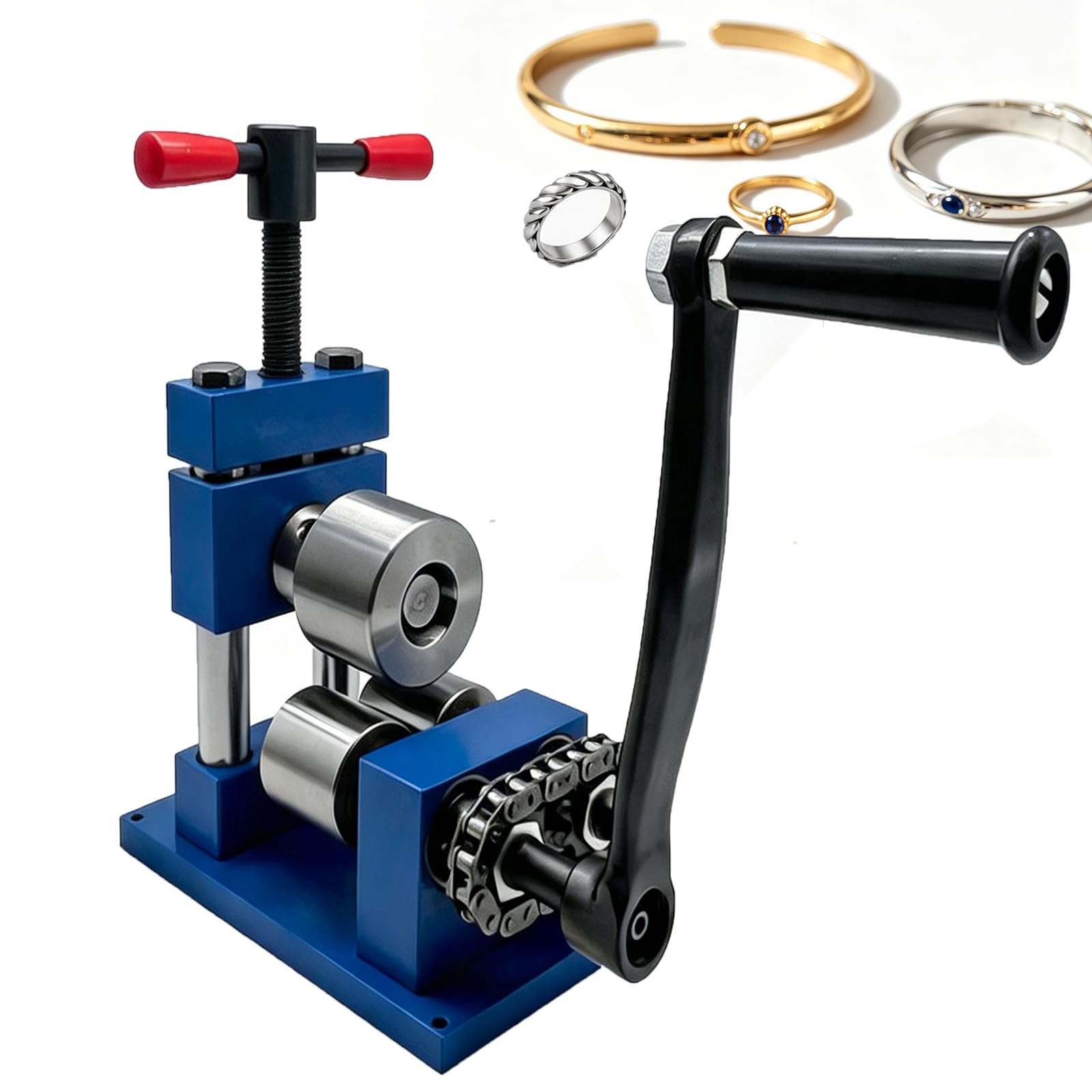Strumento di piegatura a manovella della macchina del laminatoio dei gioielli per gli anelli e i braccialetti multifunzionali della gioielleria strumento fai-da-te per il rame d'argento dell'oro inclu