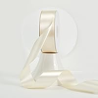 Vista 81 de MEEDEE - Cinta de satén blanca de 2 pulgadas, cinta blanca de lujo de doble cara de 25 yardas, cintas de seda para envoltorios de regalo