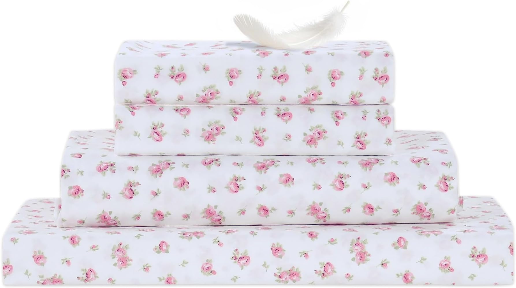 Modern Threads Soft Microfiber Printed Sheets - Luxurious Microfiber Bed Sheets - Includes Flat Sheet, Fitted Sheet with Deep Pockets, & Pillowcases Ivory King