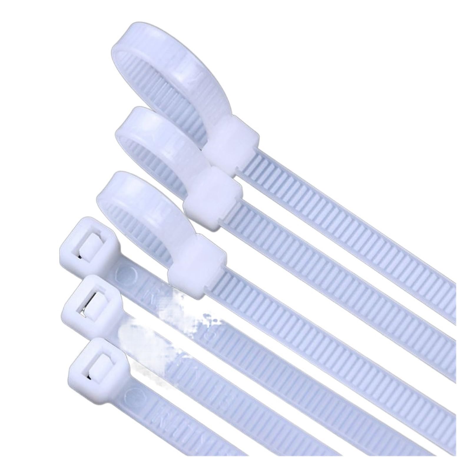 Kabelbinder, 100 Stück, 10 mm, selbstsichernd, Nylonbinder, 400, 450, 500, 550, 600, 650, 700, 750, 800, 900, 1000, 1200 mm, Kunststoffbinder (10 x 600 mm, weiß)