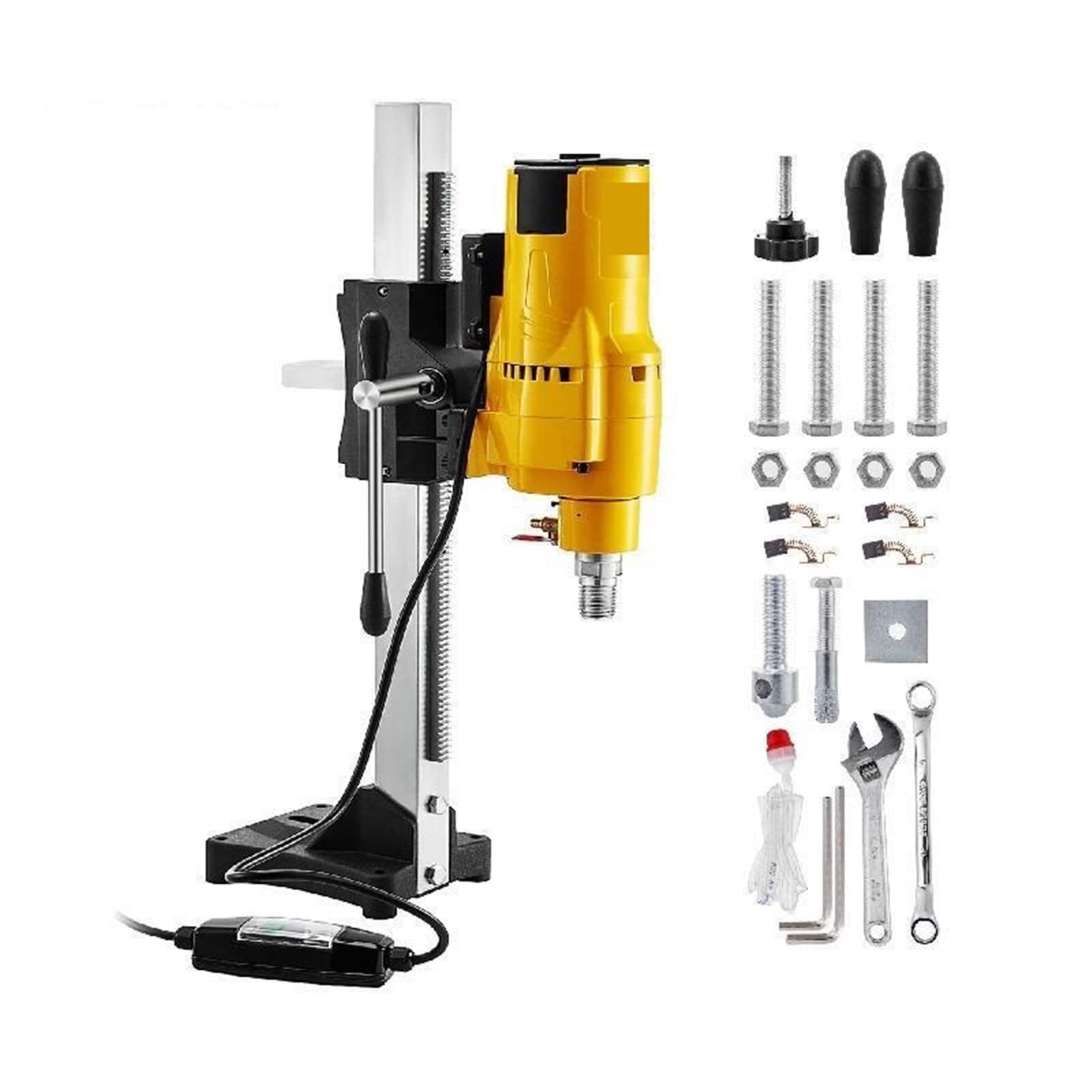 Pionowy stojak na wiertarkę diamentową 205mm 255mm Heavy Duty ławka inżynierska wiertarka do betonu na mokro/na sucho 3980W 4450W (Color : 205MM-3980W-Drill)