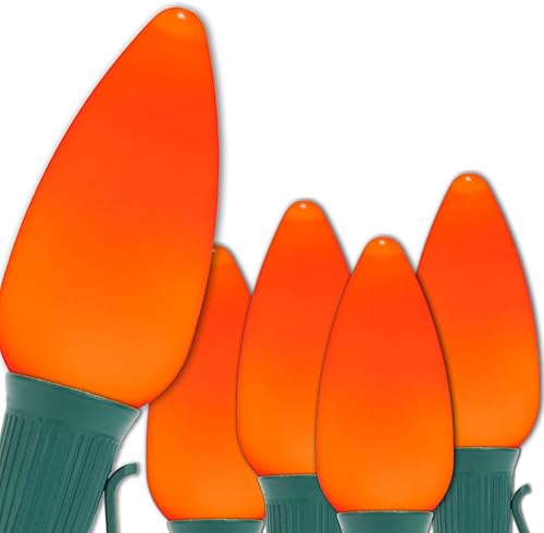 Miniatura 29 de Wintergreen Lighting 25 C9 OptiCore LED Luces Comerciales de Navidad para Exteriores – Luces de Cadena de Navidad de Servicio Pesado; Cable Verde