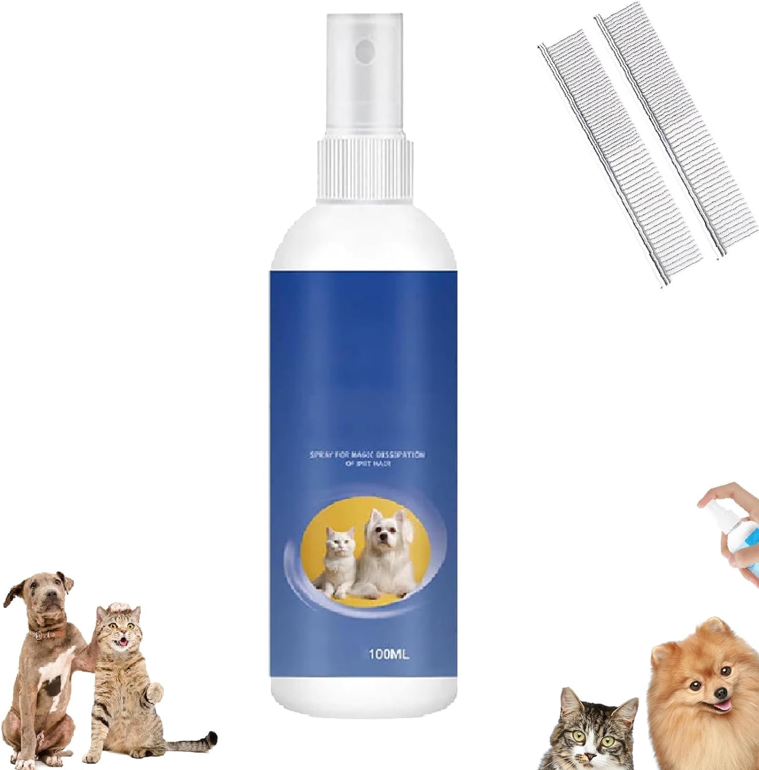 2024 Pet Shiny and Smooth Hair Care Conditioner, Pet Anti-Static and Smooth Anti-Tangling Spray, Leave-in Conditioner and Coat Detangler for Your Dog (C)