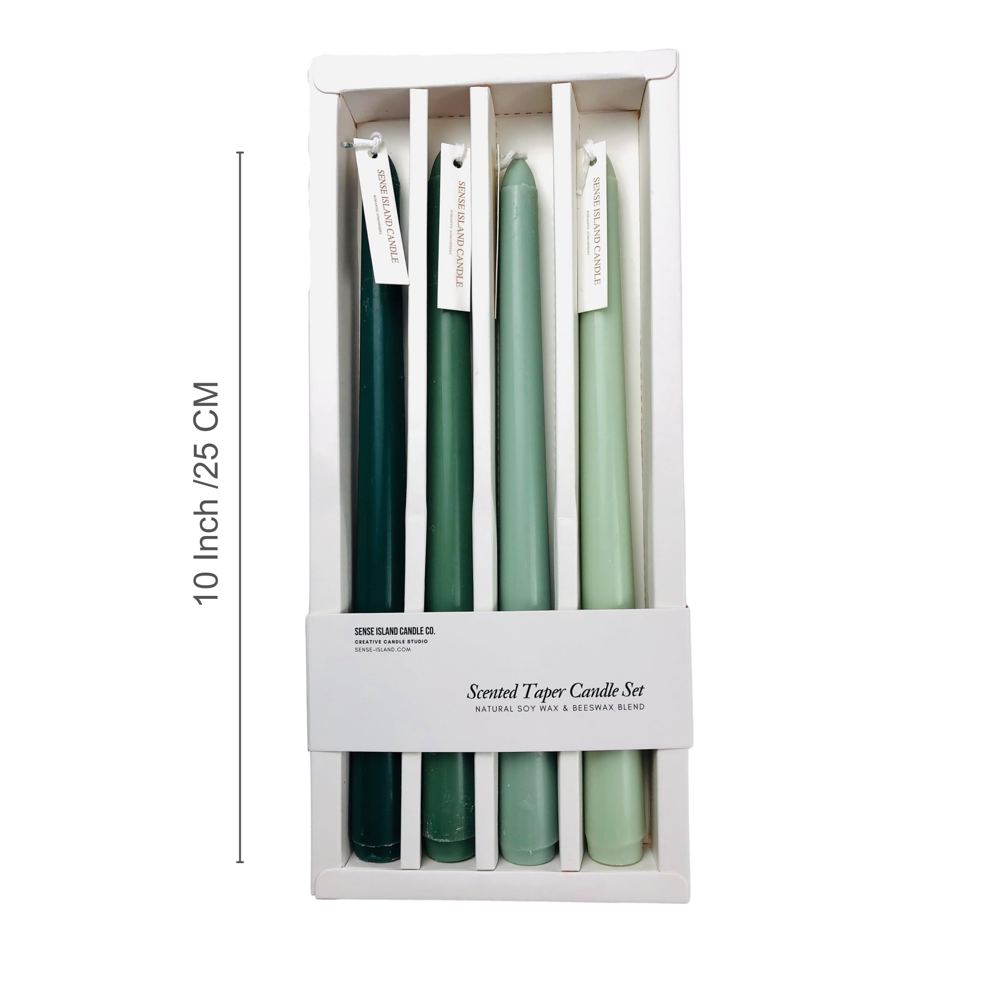 Juego de velas aromáticas de cera de soja natural, aroma delicioso, hermosa decoración del hogar, regalo para familiares y amigos (tonos verdes)