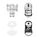 NOUKAJU Mouse Grip Tape Full Coverage for BenQ Zowie U2, Self-Adhesive Sweat-Resistant Professional Mice Upgrade Kit,Mouse Feet Skates(Foot pad + White Mouse Grip Tape)