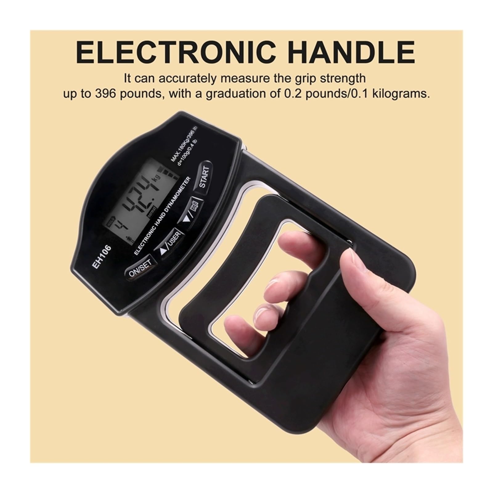 Dinamómetro, Dinamómetro de mano digital 396 lb/180 kg, medidor fuerza agarre, pantalla LCD USB para uso deportivo en el hogar y la escuela(2Pcs Blue Meter)