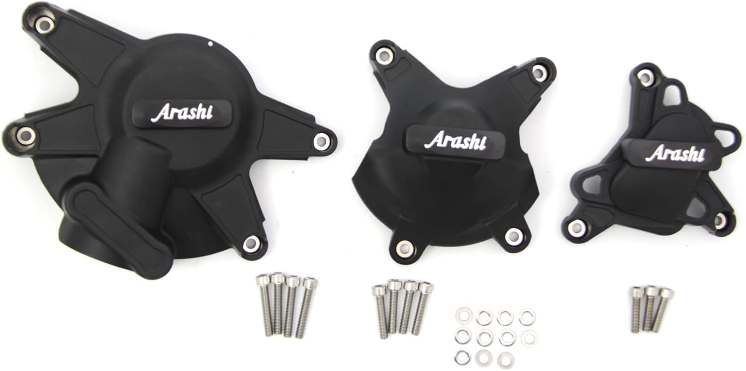 Arashi Carbon Fiber + Nylon Engine Guard Case Protector Cover for Yamaha YZF R1 2009-2014, Motorcycle Accessories Parts