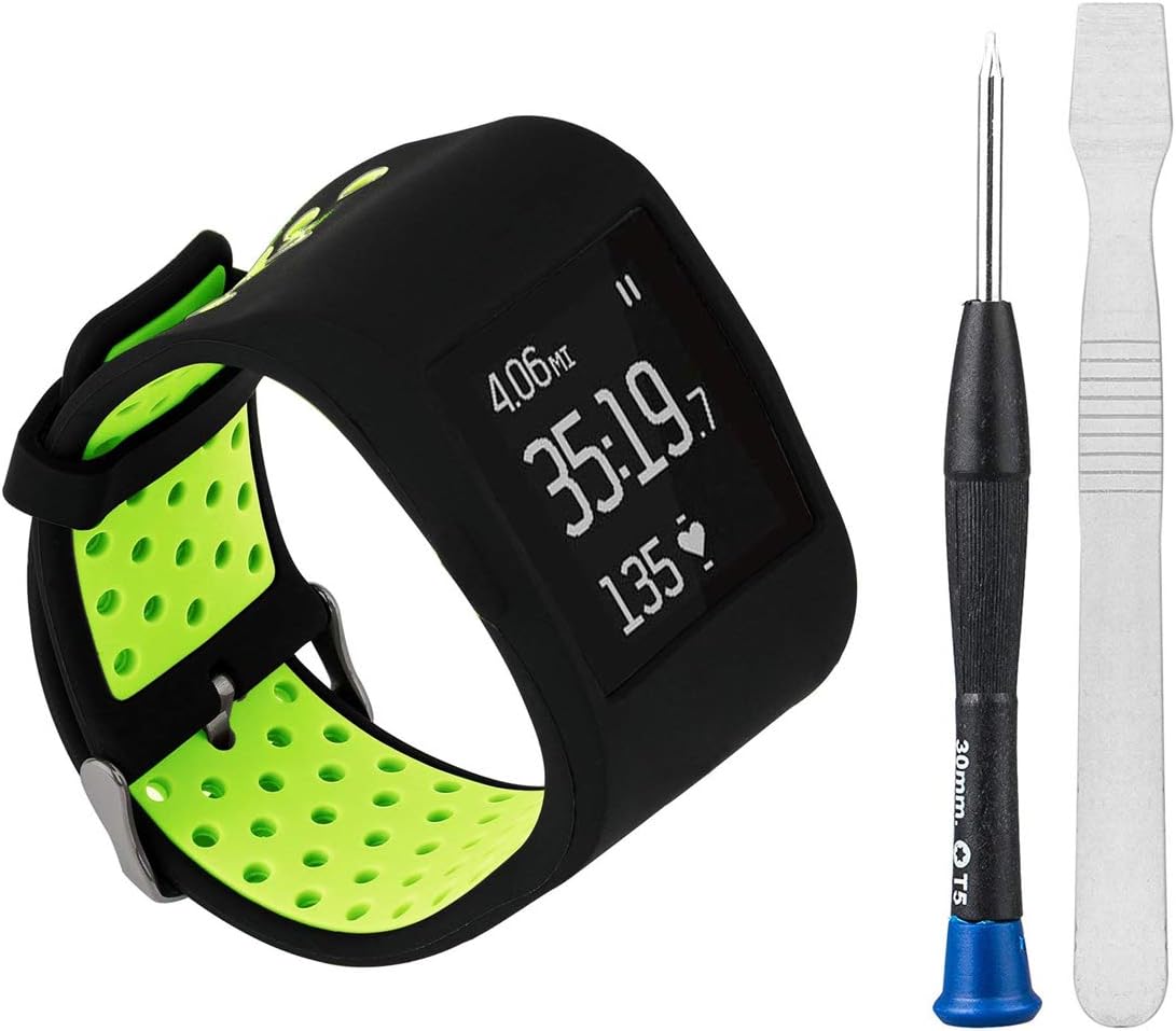 Compatiable with Fitbit Surge Watchband, Shyshining Double Color Silicone Rubber Band Protective Cover with Strap Sports Case Frame for Fitbit Surge Fitness Smart Watch (Black-Yellow)