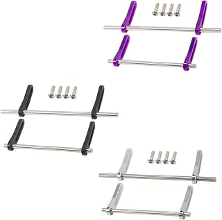 AMK 3 Sets of Adjustable 1/10 Scale Bumper Mount Front Rear, Metal Bumper Kit Complete for RC Crawler Axial SCX10 Element Enduro Gen7 Gen8 TRX6 TRX4 Upgrades
