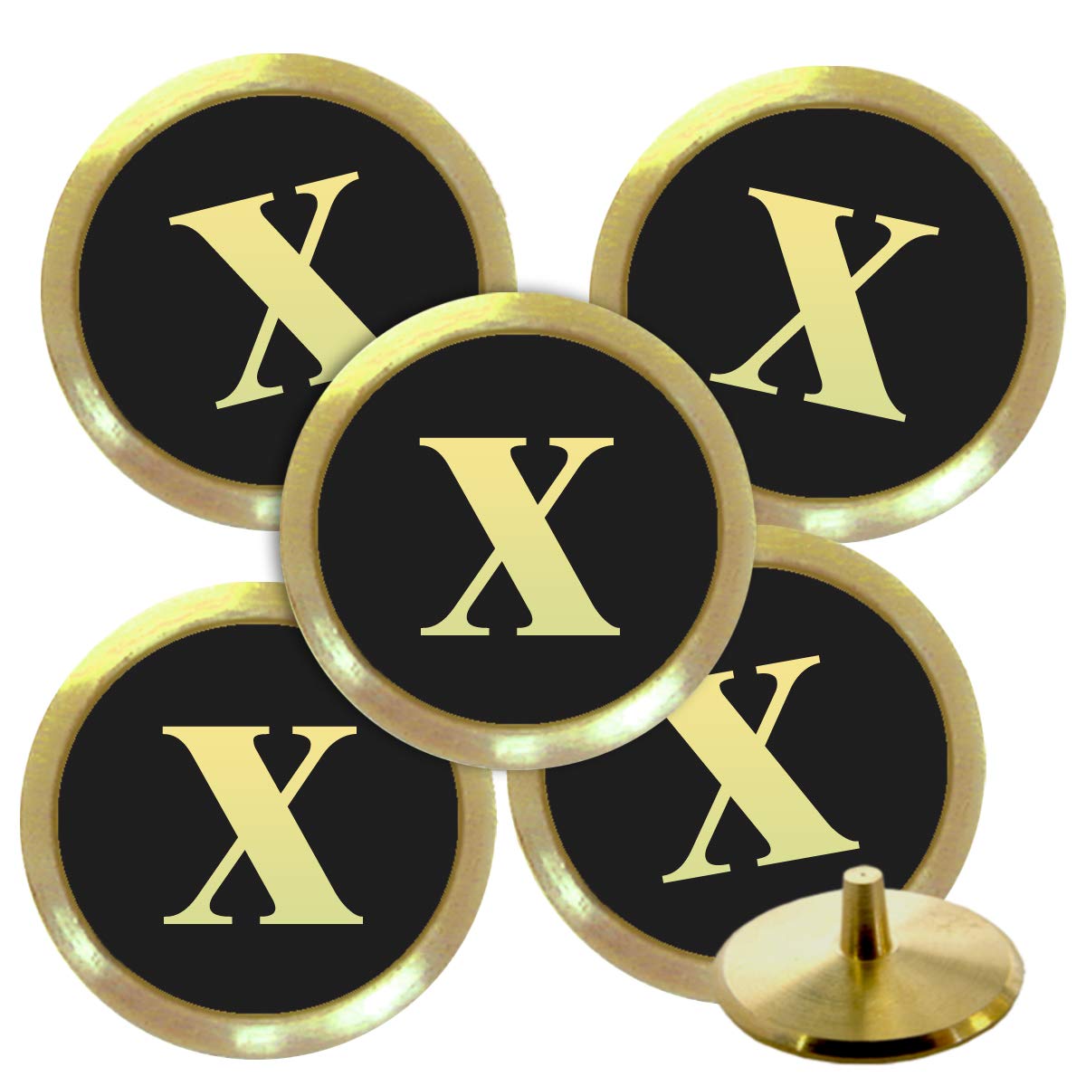 Best Impressions Solid Brass Personalised Golf Ball Markers with Initials (X)