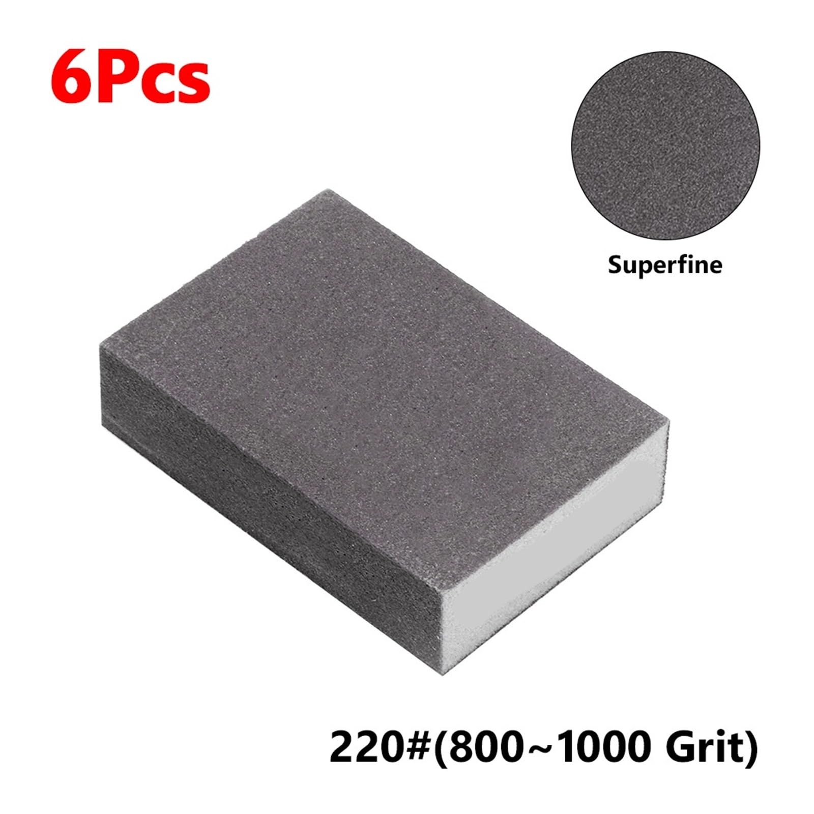 Éponges abrasives, Sable Mural. Bloc éponge 6 pièces Grain 60/80/100/120/180/220(6pcs 220)