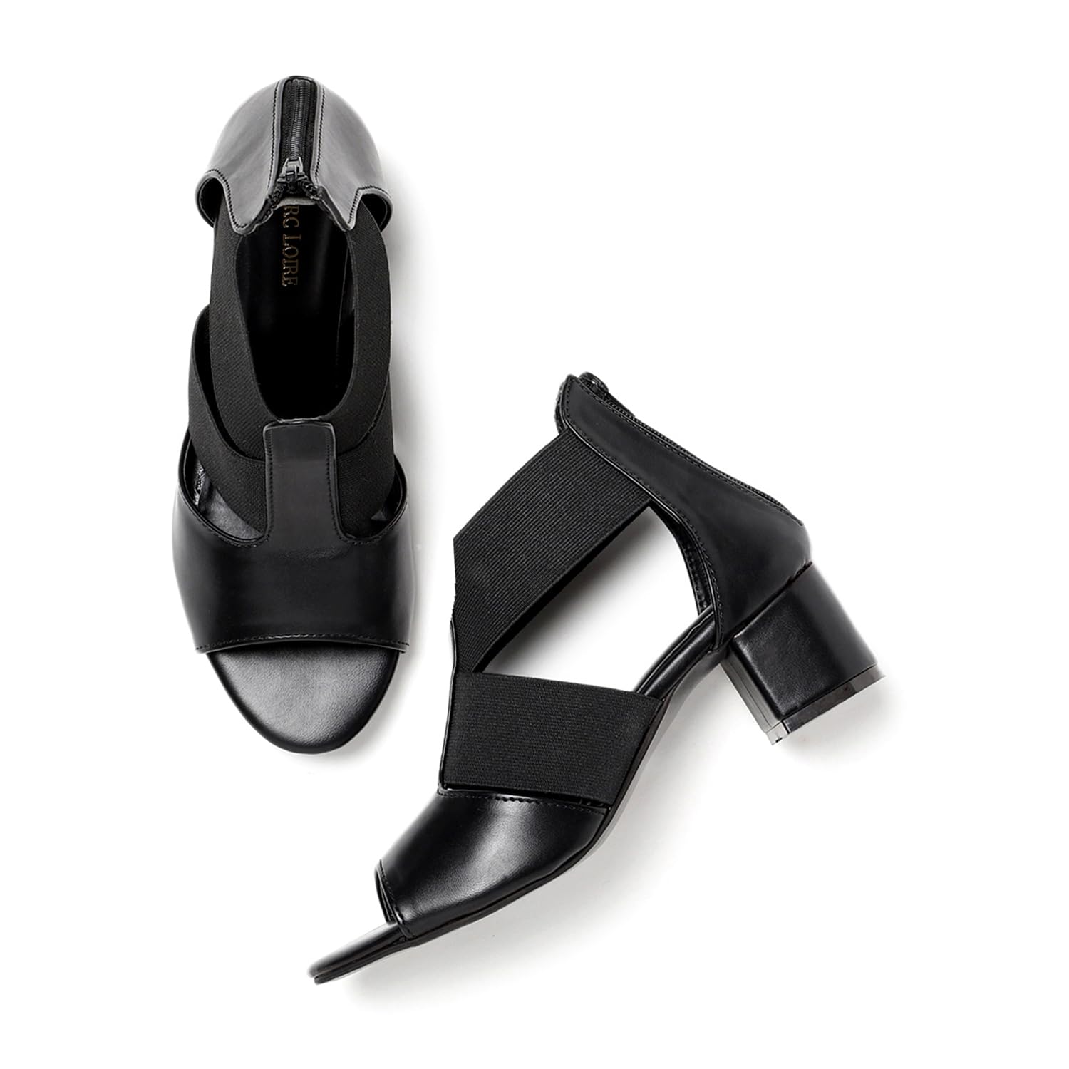Women's Peep Toes Block Heel Fashion Sandals with Zipper Closure-image-5