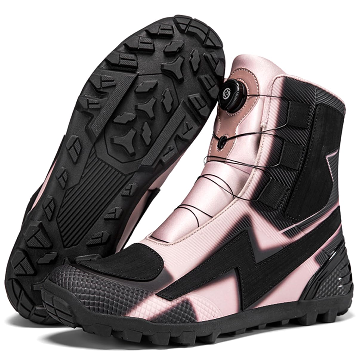 SDEQA Scarpe Moto Uomo in Pelle Rinforzate Stivali Equitazione | Stivali da Motociclista Traspirante Supporto della Caviglia, Suola Antiscivolo, Impugnatura per il Cambio di Marcia
