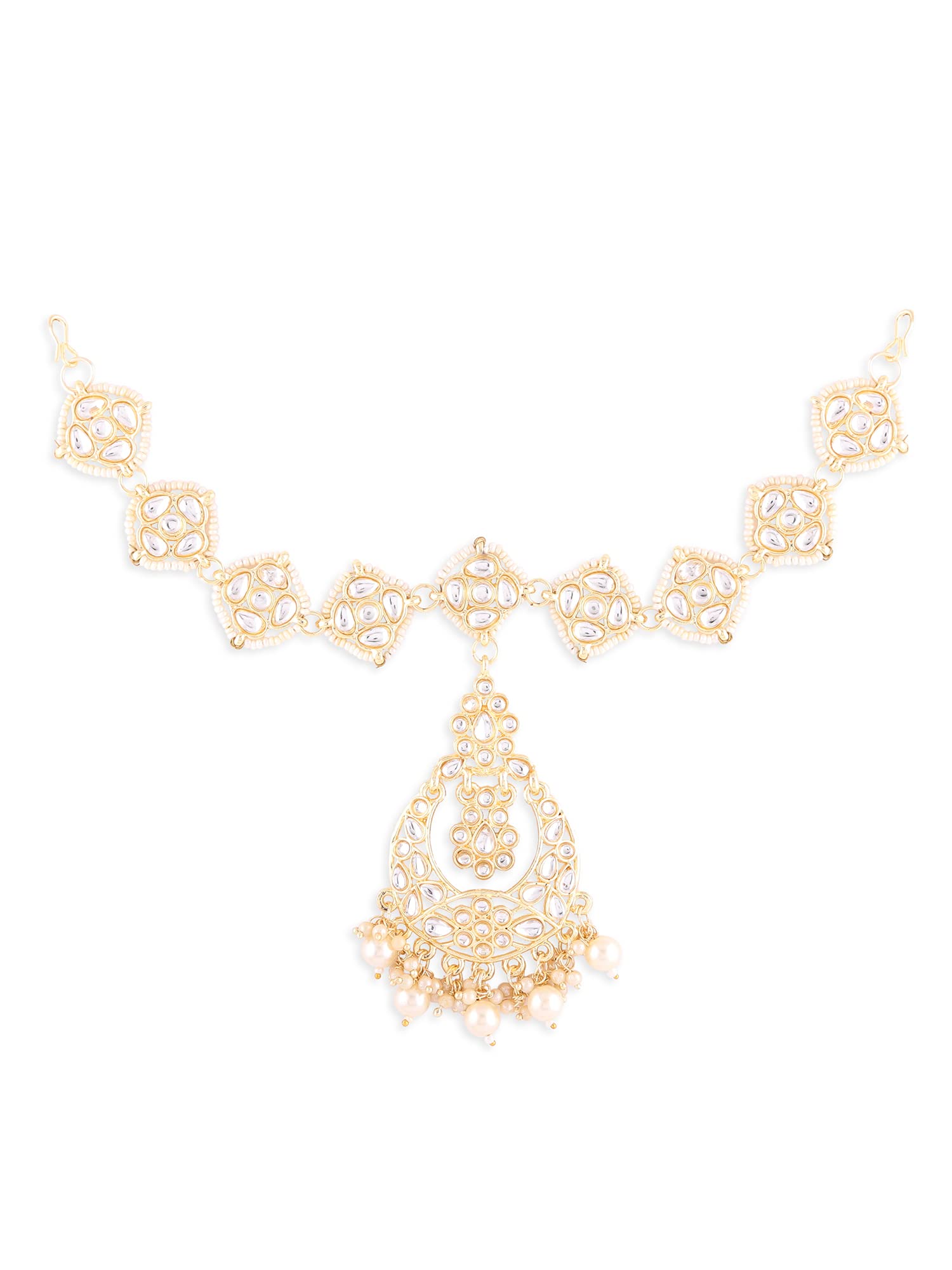 Zaveri Pearls Gold Tone Kundan & Pearls Bridal Head Chain For Women-ZPFK14389 (B0B6J3VP7P) Amazon Price History, Amazon Price Tracker