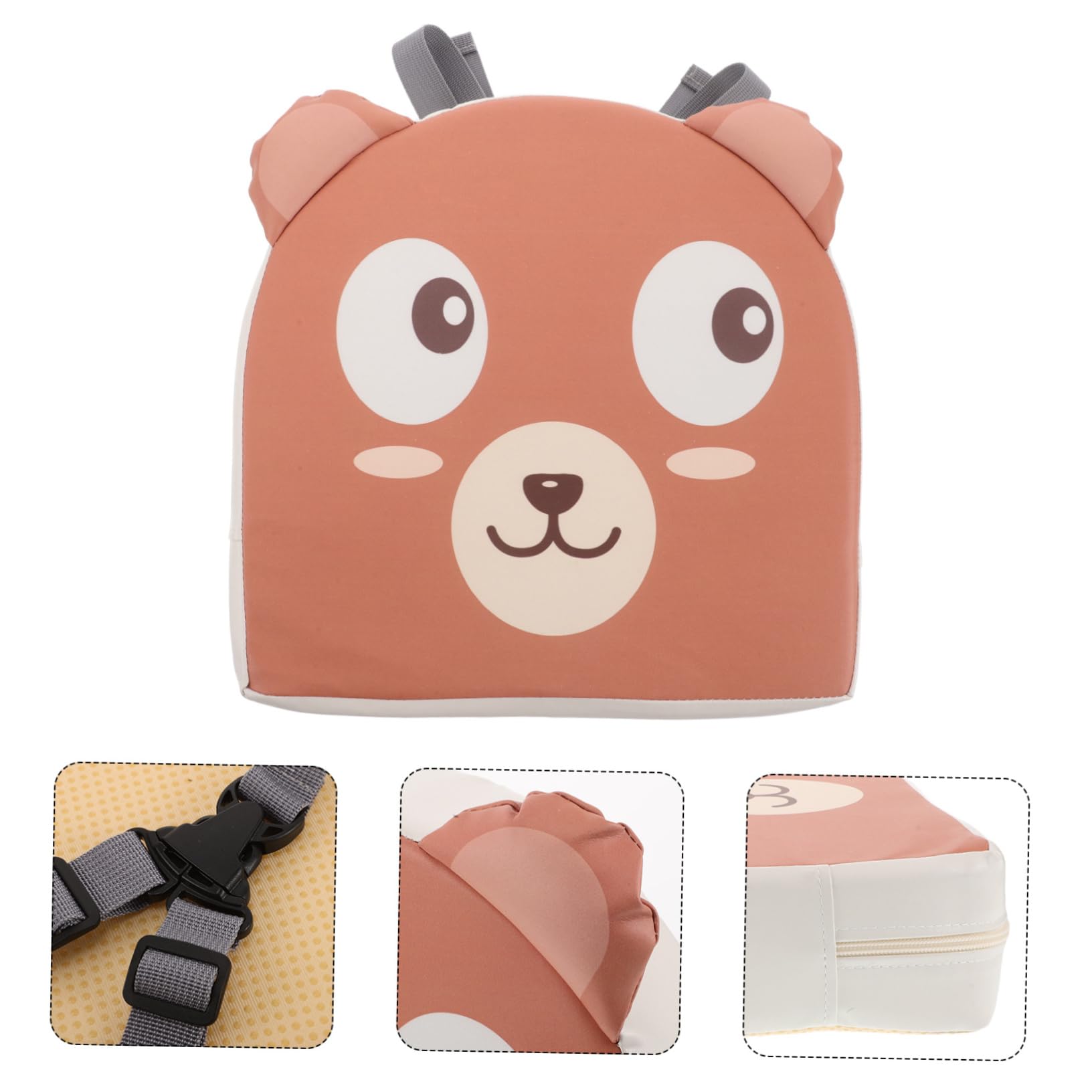 KOMBIUDA Cuscino Rialzo Sedia da Tavolo per Ragazzi Design Cartone Pu Pelle e Schiuma Adorabile Lavabile