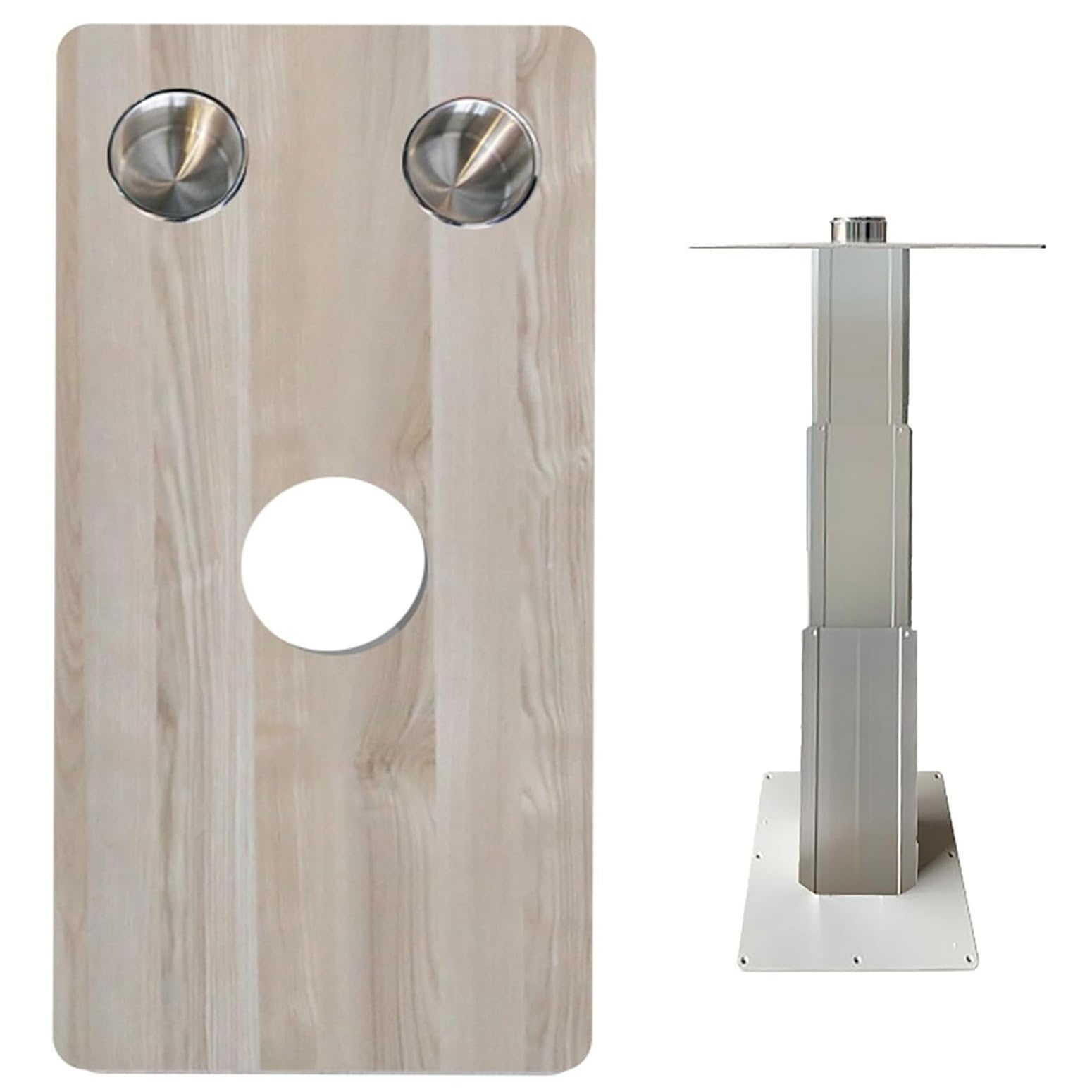 Mesa de pedestal desmontable para solucionar la falta de espacio en caravanas y barcos
