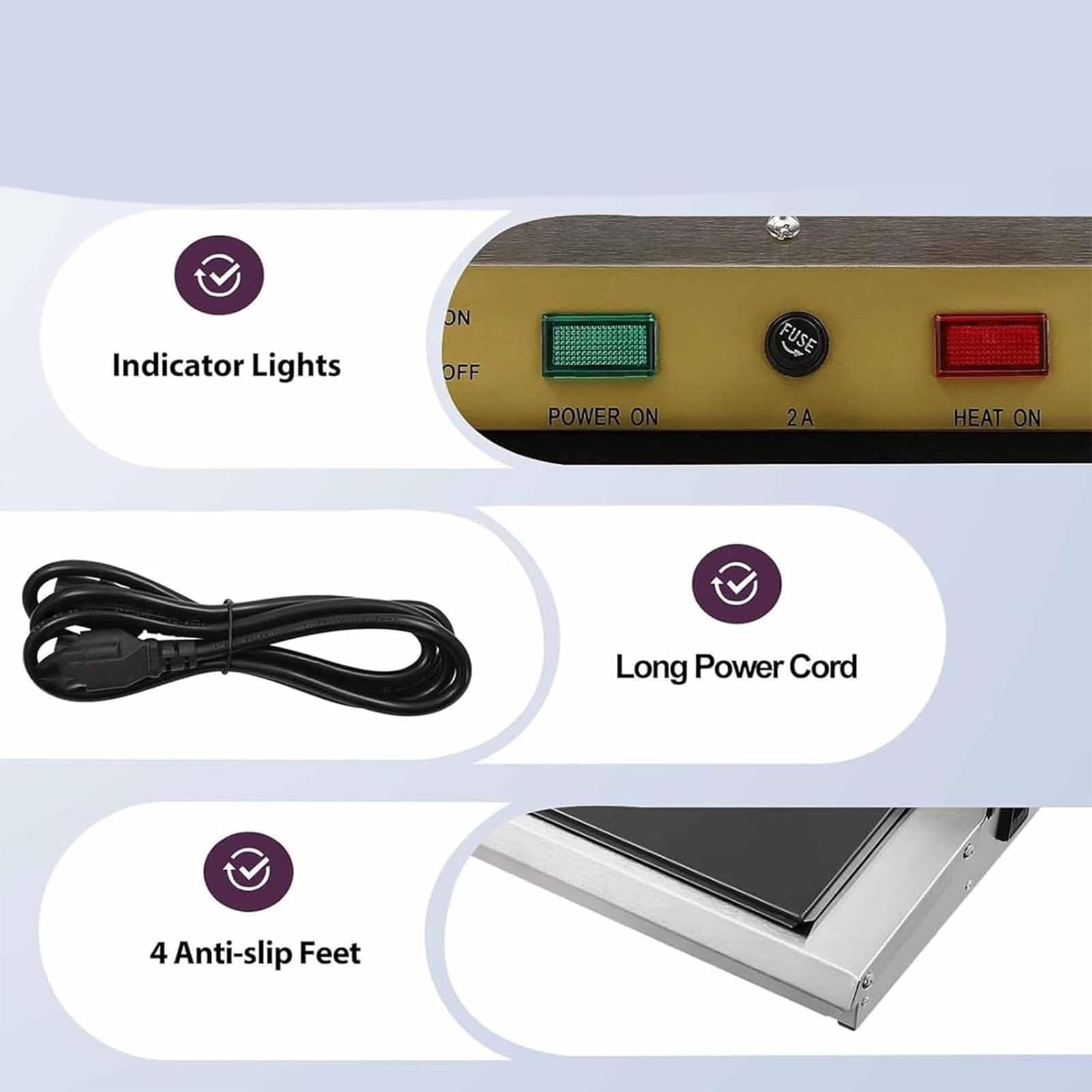 Impacchettatrice di film plastico commerciale, dispenser elettrico di pellicola per alimenti da 300 W con spie, temperatura regolabile e larghezza del film 450 mm/pellicola di riscaldamento efficiente