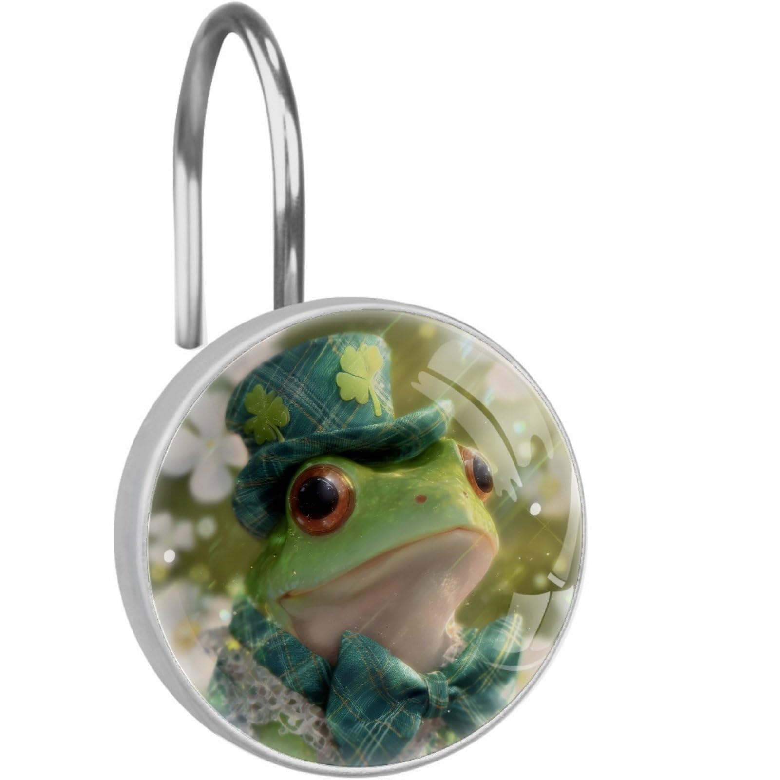 VAPOKF Shower Curtain Hooks, 12PCS St. Patrick's Day Frog Shower Curtain Hook for Bathroom Decors Home Bedroom