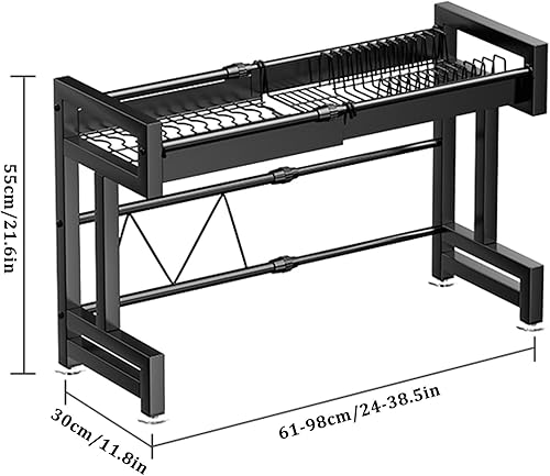 Miniatura 7 de Dish Drainers Dish Drying Rack Over The Sink 304 Stainless Steel Large Dish Drainer Adjustable Dish Rack Drainer for Kitchen Organization Storage